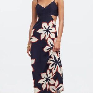 Open Back Maxi Dress in Silk Floral